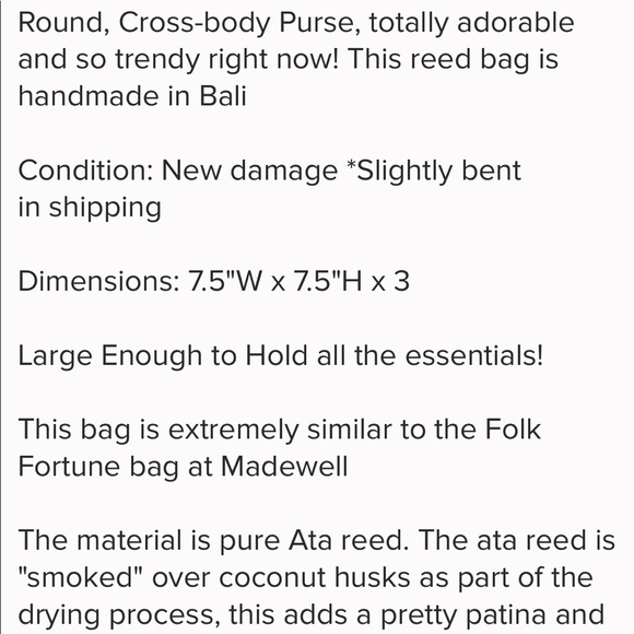 Round Rattan Cross Body Purse - Picture 9 of 9